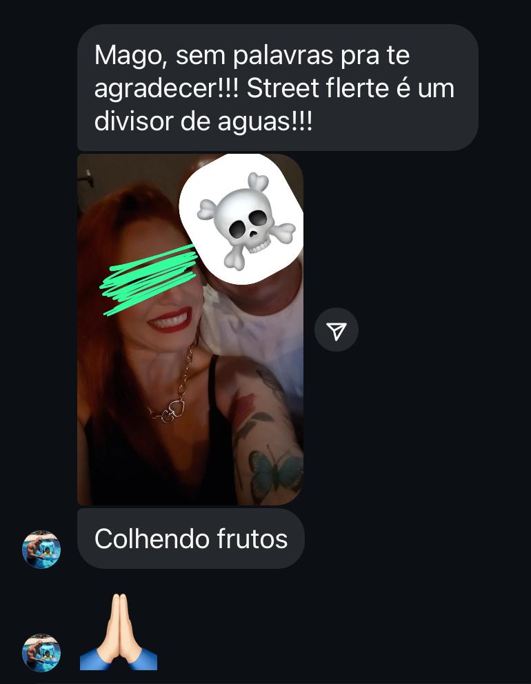 Print de aluno agradecendo o método Street Flerte