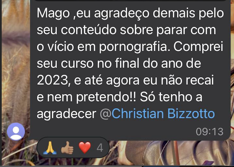 Print: aluno parou com vício em pornografia